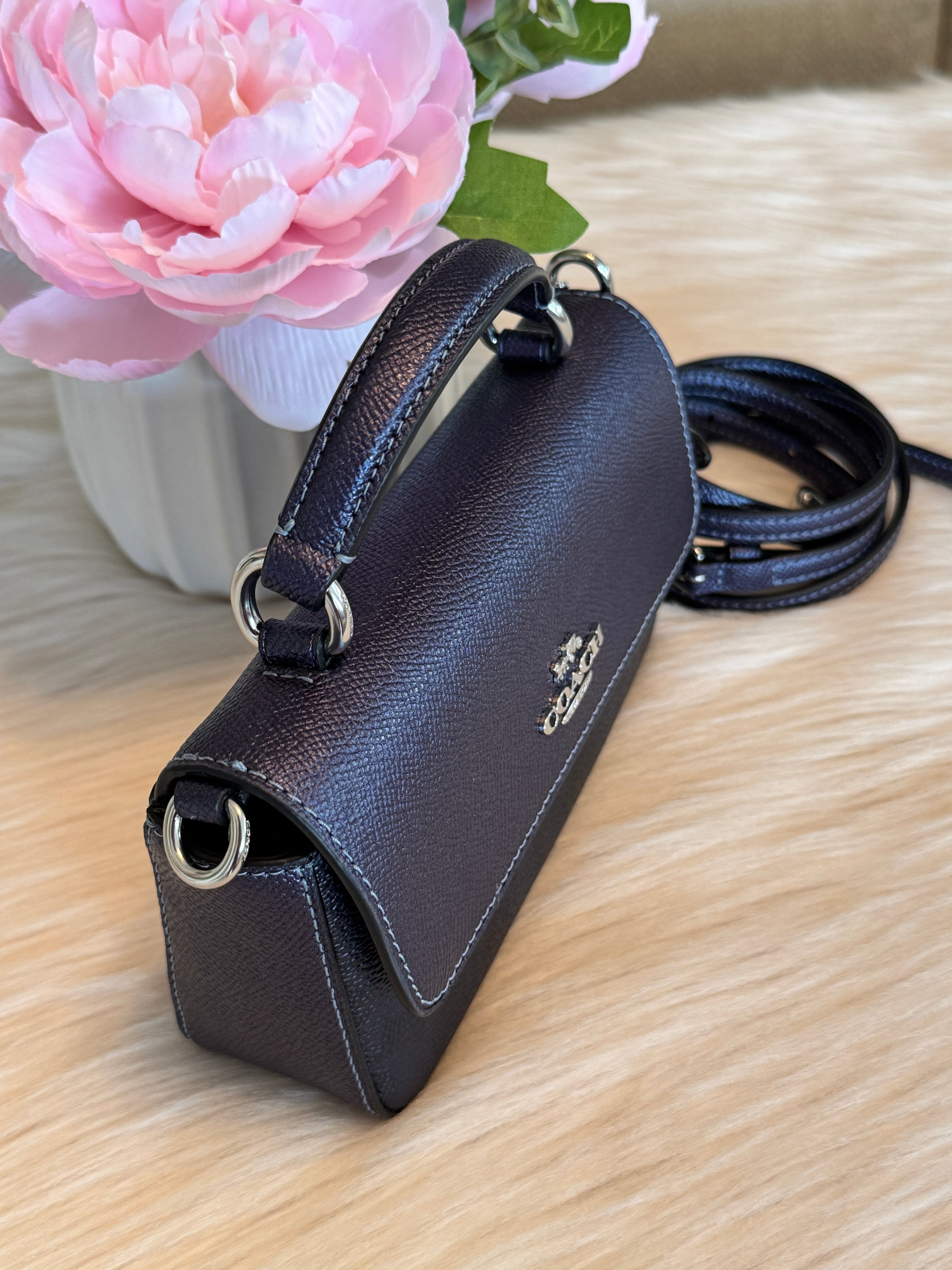 NWT Coach Mini Josie Top Handle Bag In Signature Canvas