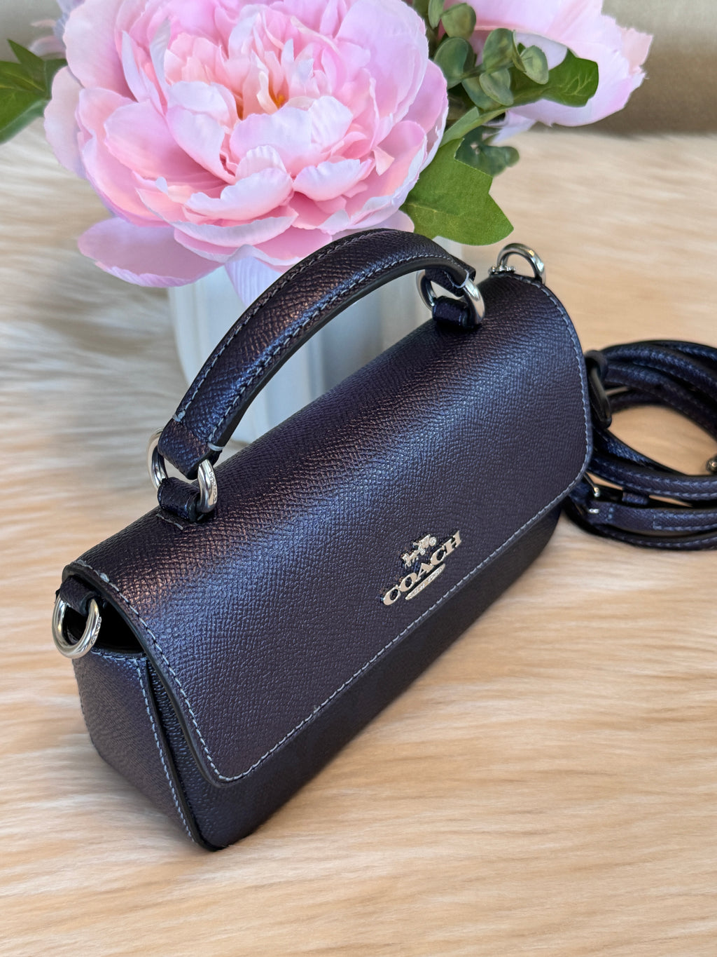 NWT Coach Mini Josie Top Handle Bag In Signature Canvas