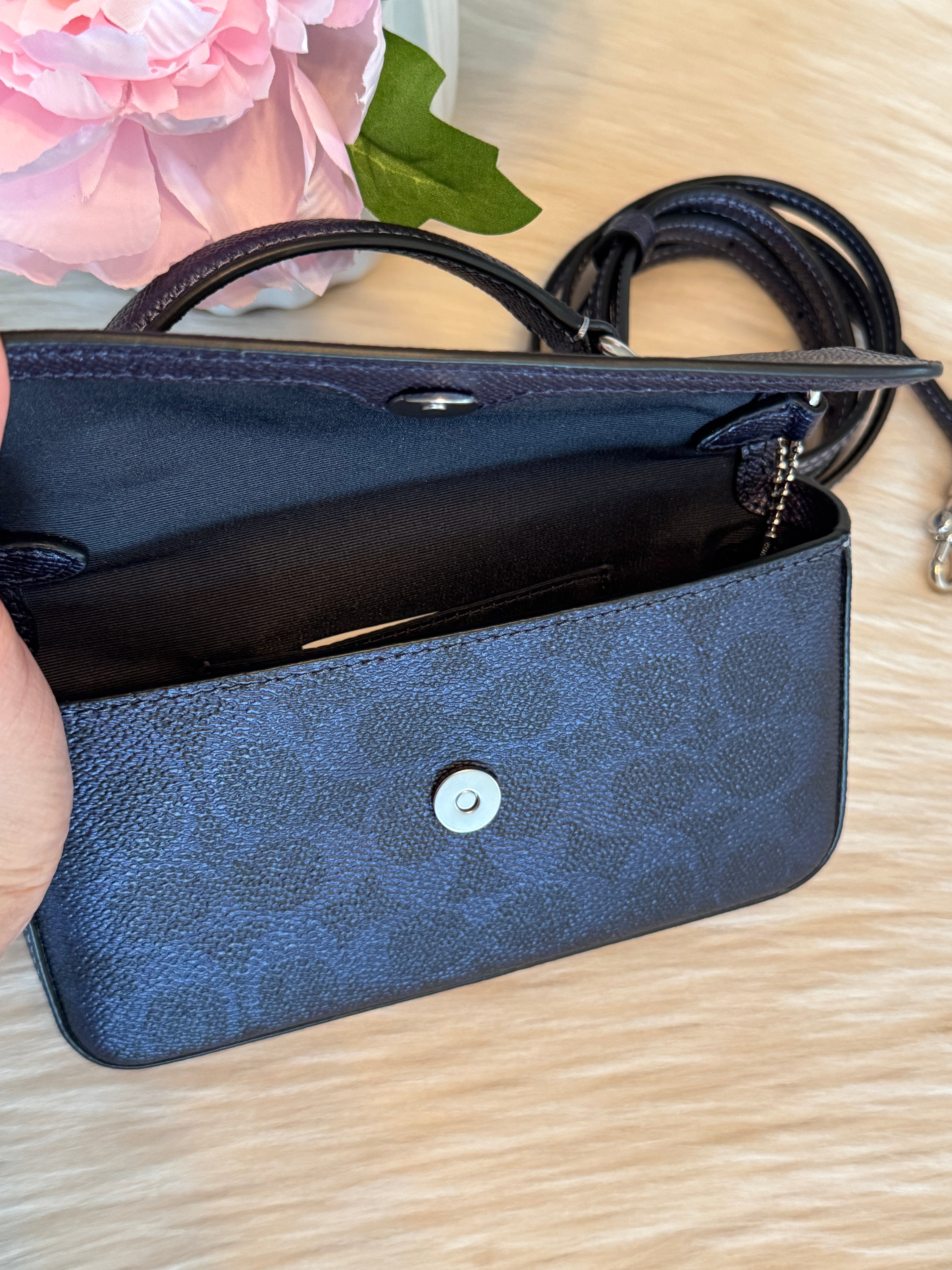 NWT Coach Mini Josie Top Handle Bag In Signature Canvas