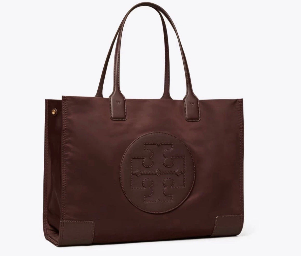 Tory Burch Ella Tote Tempranillo Suede Large Designer Handbag New With Tags