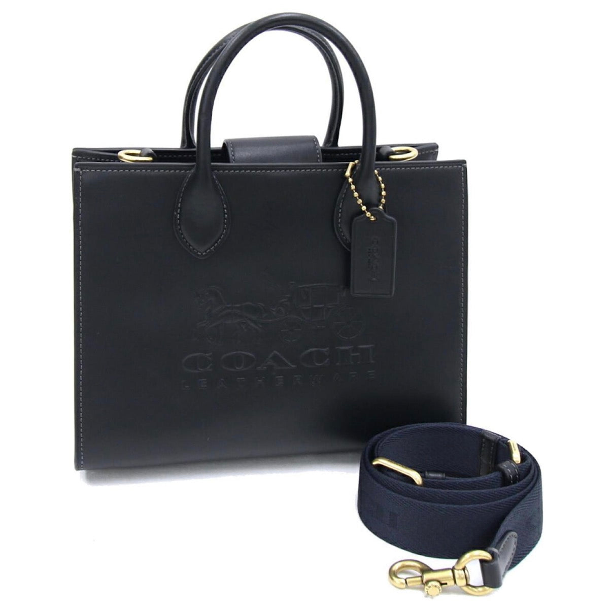 Coach Ace Tote 26 Black Leather Handbag Crossbody Bag New With Tags